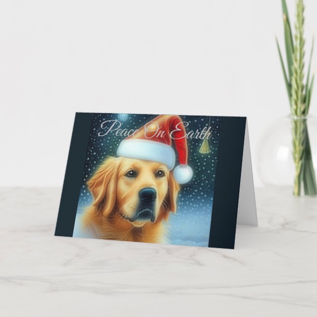 Golden Retriever Christmas Holiday Card (Front)
