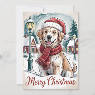Golden Retriever Christmas Holiday Card