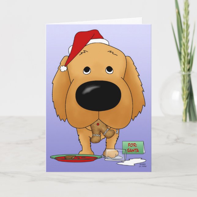 Golden Retriever Christmas Holiday Card (Front)