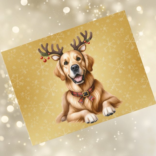 Golden Retriever Christmas Holiday Postcard (Creator Uploaded)
