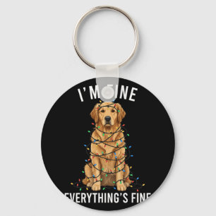 Golden Retriever Christmas I'm Fine Everything Is Key Ring