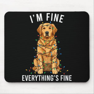 Golden Retriever Christmas I'm Fine Everything Is Mouse Pad