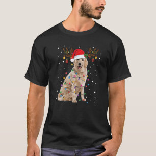 Golden Retriever Christmas Lights Reindeer Santa D T-Shirt