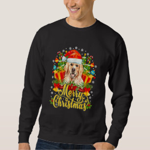 Golden Retriever Christmas Lights With Santa Hat D Sweatshirt