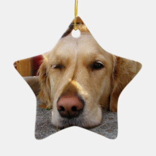 Golden Retriever Christmas Ornament Star Custom