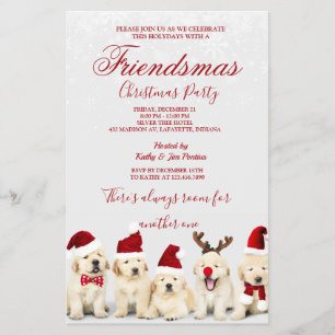 Golden Retriever Christmas Party Invitation Flyer