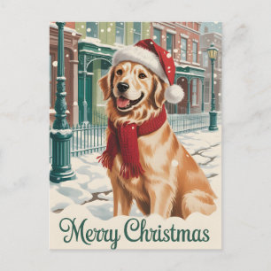Golden Retriever Christmas Postcard