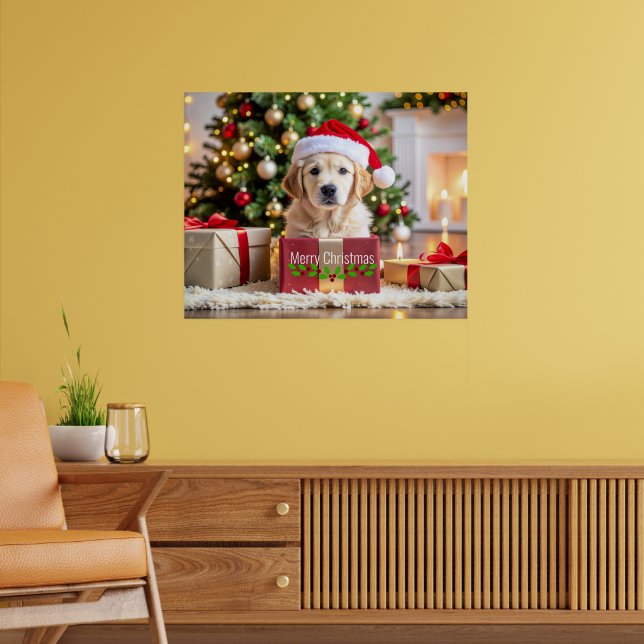 Golden Retriever Christmas Poster (Living Room 2)