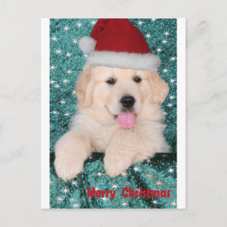 Golden Retriever Christmas Puppy Holiday Postcard