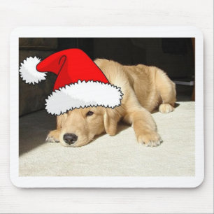 Golden Retriever Christmas Puppy Mouse Pad