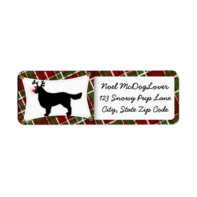 Golden Retriever Christmas Return Address Label (Front)