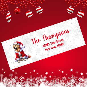 Golden Retriever Christmas Return Address Label
