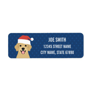 Golden Retriever Christmas Return Address Labels