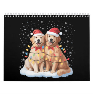 Golden Retriever Christmas Santa Hat Reindeer  Calendar