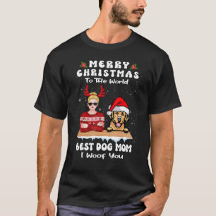 Golden Retriever Christmas To The World Best Dog M T-Shirt