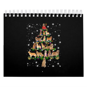Golden Retriever Christmas Tree Covered By Flash Calendar