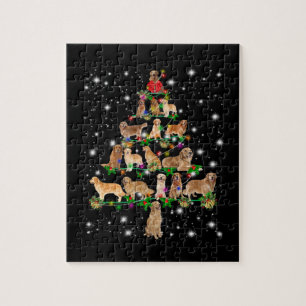 Golden Retriever Christmas Tree Covered By Flash Jigsaw Puzzle