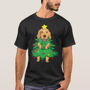 Golden Retriever Christmas Tree Funny Mum Dad Dog T-Shirt