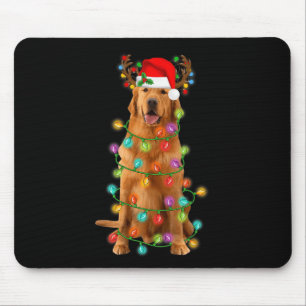 Golden Retriever Christmas Tree Lights Pajama Dog  Mouse Pad