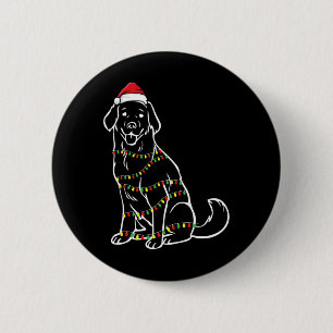 Golden Retriever Christmas Tree Lights X-mas Cute 6 Cm Round Badge