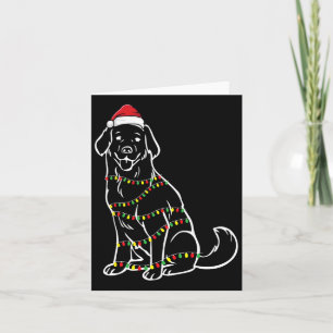 Golden Retriever Christmas Tree Lights X-mas Cute Card