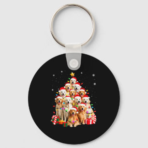 Golden Retriever Christmas Tree Ornament Decor Xma Key Ring