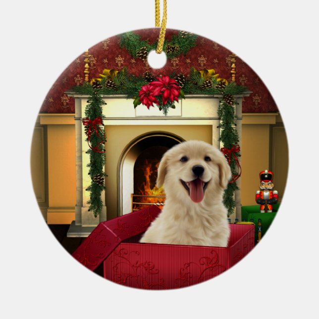 Golden Retriever Christmas Tree Ornaments (Front)