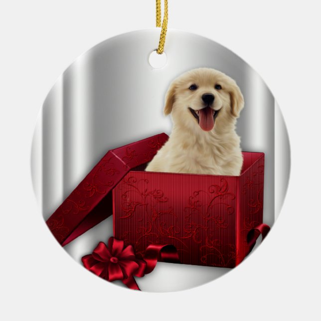 Golden Retriever Christmas Tree Ornaments (Front)