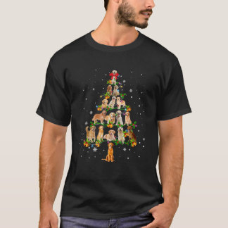 Golden retriever Christmas Tree Santa Funny Dog Lo T-Shirt