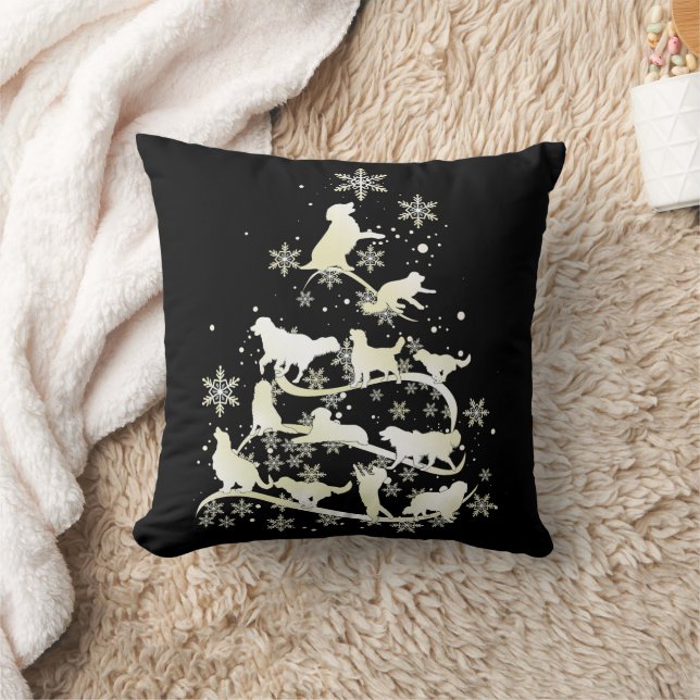 Golden Retriever Christmas Tree Xmas Dog Owner Cushion (Blanket)