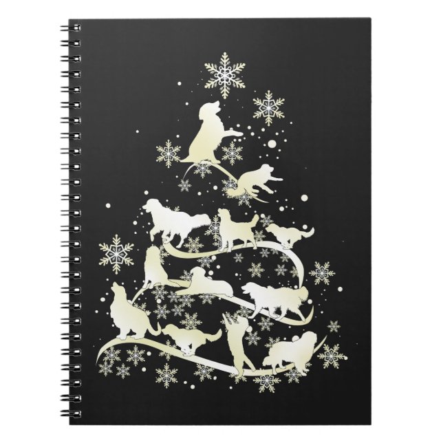 Golden Retriever Christmas Tree Xmas Dog Owner Notebook (Front)