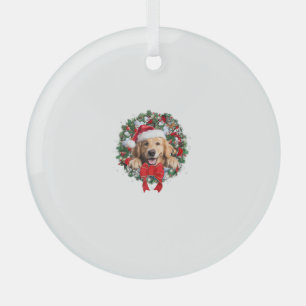 Golden Retriever Christmas Wreath Decoration Xmas
