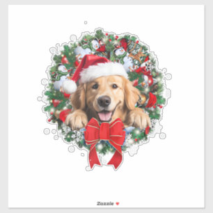 Golden Retriever Christmas Wreath Decoration Xmas