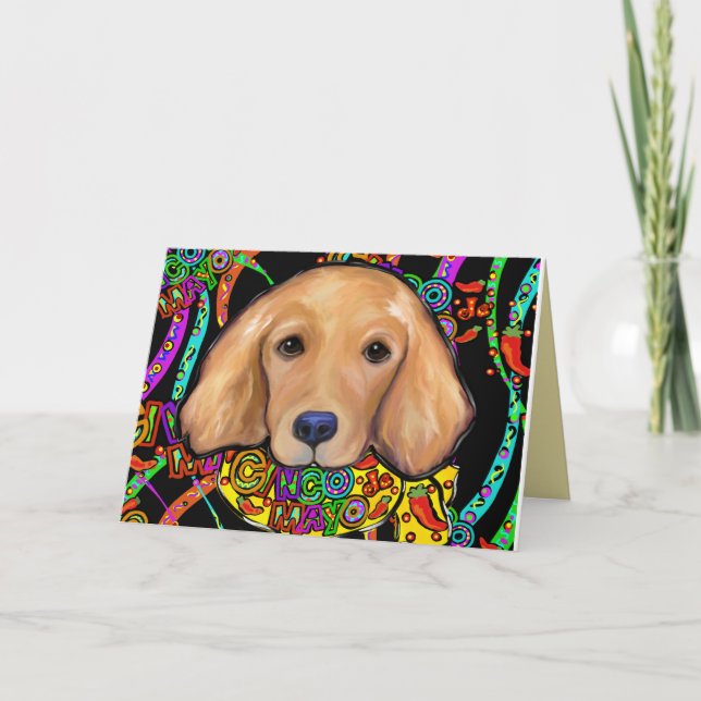 Golden Retriever Cinco de Mayo Card (Front)