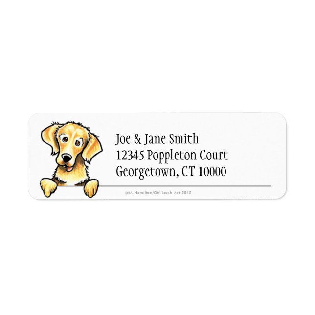 Golden Retriever Clean & Simple Return Address Label (Front)