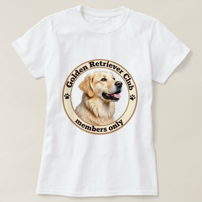 Golden Retriever 'Club - Members Only' T-Shirt (Design Front)