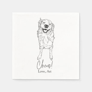 Golden Retriever Cocktail Napkin Dog Wedding