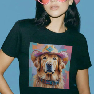 Golden Retriever Colourful Aesthetic Cowgirl Shirt