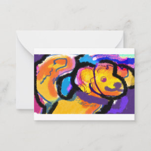 Golden retriever colourful card