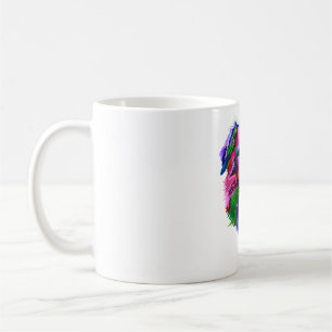 golden retriever colourful coffee mug