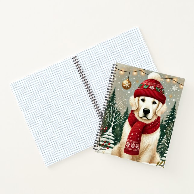 Golden Retriever con suéter festivo: ambiente navi Notebook (Inside)