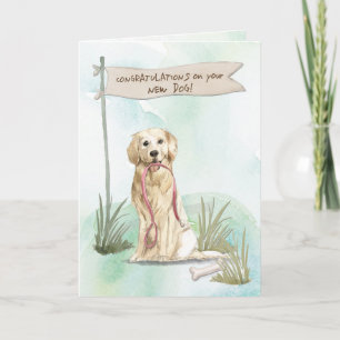 Golden Retriever Congratulations on New Dog Card