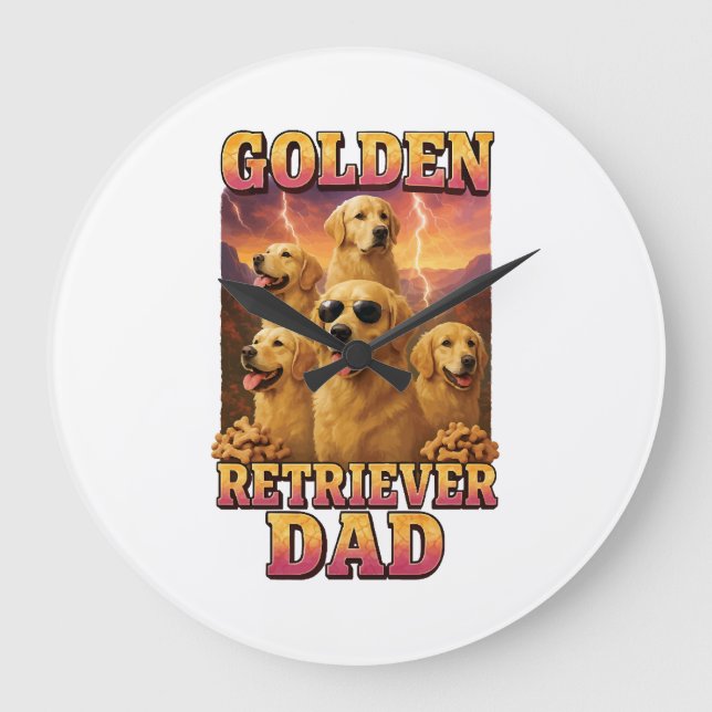 Golden Retriever Copy Copy Copy Large Clock (Front)
