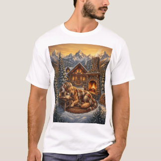 Golden Retriever Cosy Cabin T-Shirt