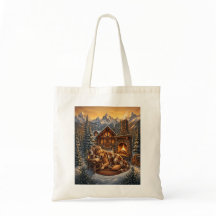 Golden Retriever Cosy Cabin Tote Bag