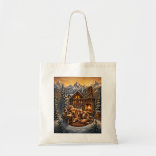 Golden Retriever Cosy Cabin Tote Bag