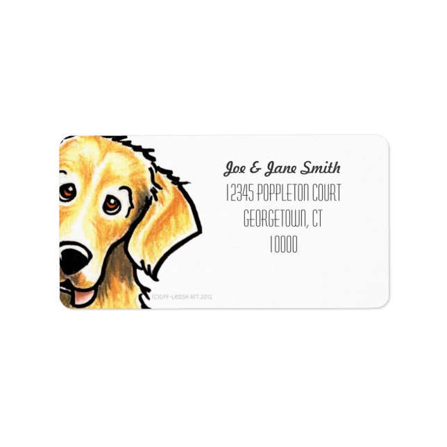 Golden Retriever Custom Colour Label (Front)