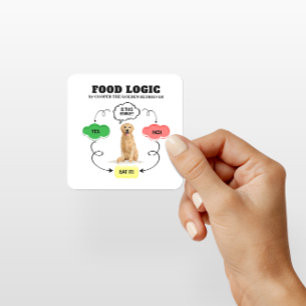 Golden Retriever Custom Name Food Logic Flowchart Square Sticker
