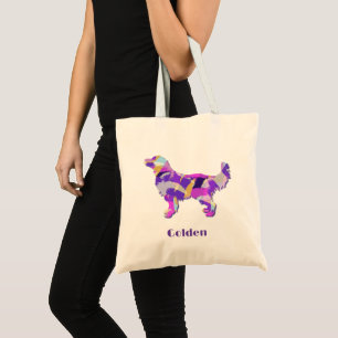 Golden Retriever Cute Dog Purple Silhouette 2Sided Tote Bag