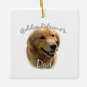 Golden Retriever Dad 2 Ceramic Ornament